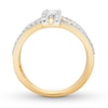 Thumbnail Image 2 of Diamond Ring 1/3 ct tw Round/Baguette 10K Yellow Gold