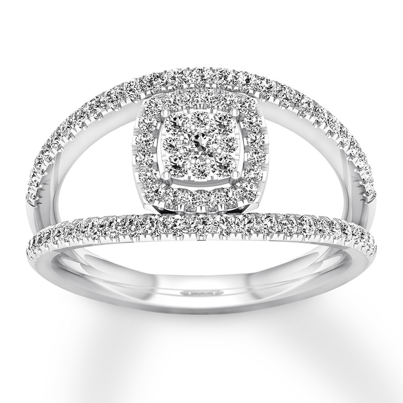 Diamond Ring 1/2 ct tw Round 10K White Gold