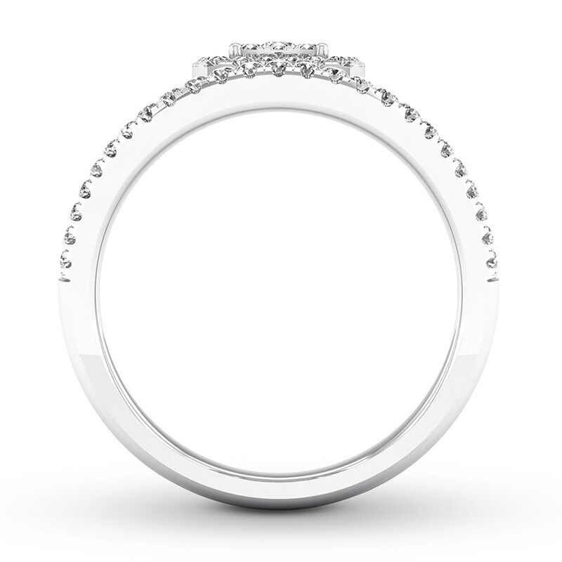 Diamond Ring 1/2 ct tw Round 10K White Gold