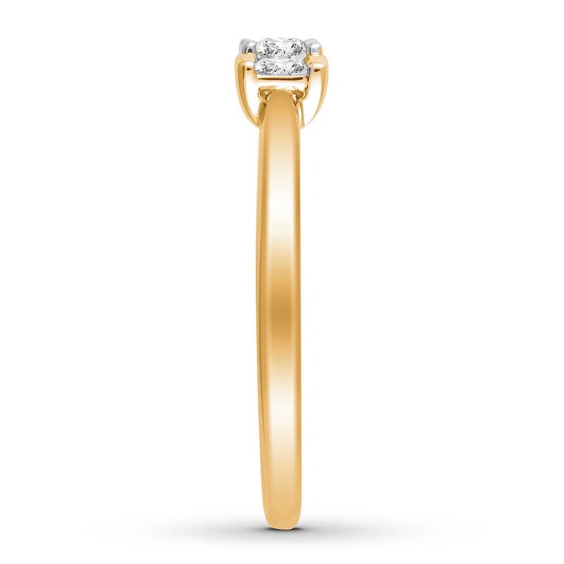Diamond Ring 1/5 ct tw Princess/Baguette 10K Yellow Gold