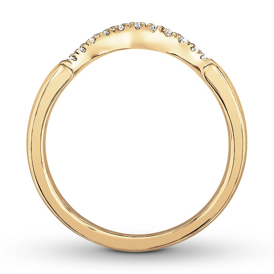 Diamond Enhancer Ring 1/8 ct tw Roundcut 14K Yellow Gold Womens