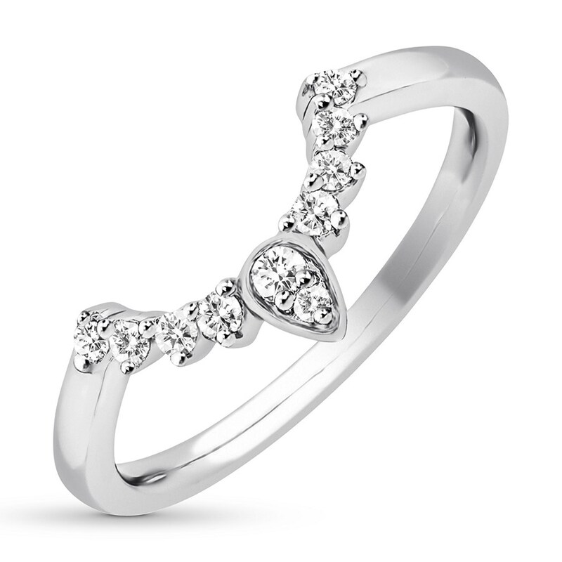 Diamond Enhancer Ring 1/6 ct tw Round-cut 14k White Gold