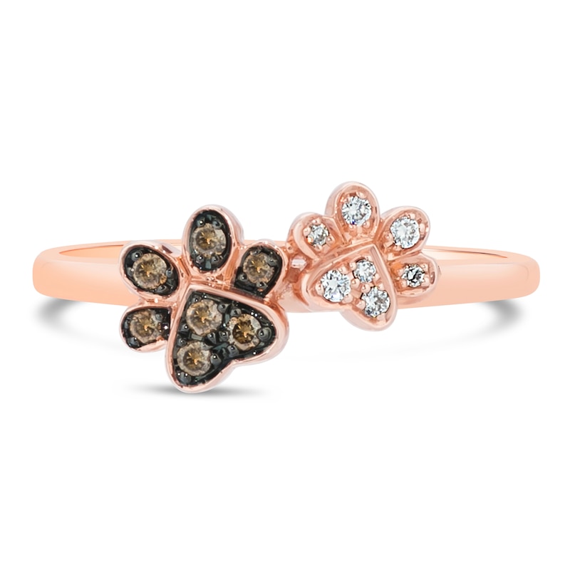 Main Image 4 of Le Vian Paw Prints Ring 1/15 ct tw Diamonds 14K Strawberry Gold