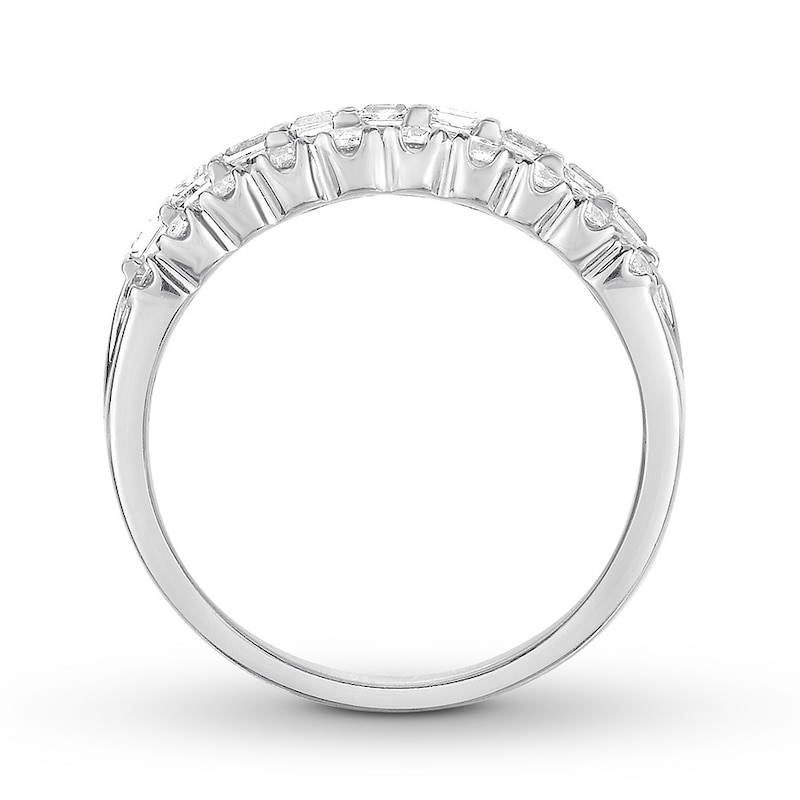 Diamond Ring 1 carat tw Baguette/Round 14K White Gold