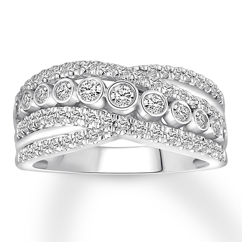 Diamond Anniversary Ring 3/4 ct tw Round 14K White Gold