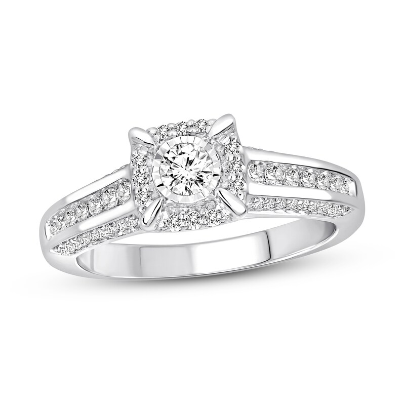 Diamond Promise Ring 1/2 ct tw Round 10K White Gold