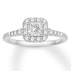 Thumbnail Image 1 of Diamond Promise Ring 1/2 ct tw Princess/Round 10K White Gold