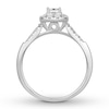 Thumbnail Image 2 of Diamond Promise Ring 1/2 ct tw Princess/Round 10K White Gold