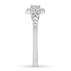 Thumbnail Image 3 of Diamond Promise Ring 1/2 ct tw Princess/Round 10K White Gold