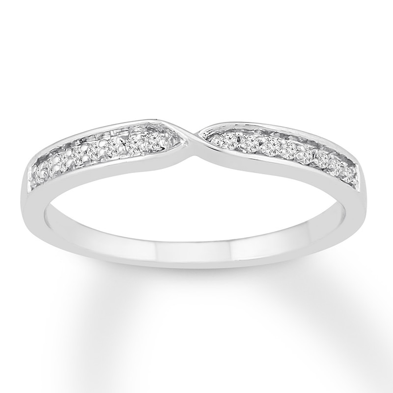 Main Image 1 of Diamond Ring 1/10 ct tw Round 10K White Gold