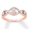 Thumbnail Image 0 of Diamond Ring 1/4 ct tw Bezel-set Round 10K Rose Gold