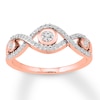 Thumbnail Image 1 of Diamond Ring 1/4 ct tw Bezel-set Round 10K Rose Gold