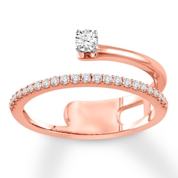 Diamond Promise Ring 1/4 ct tw Round 10K Rose Gold