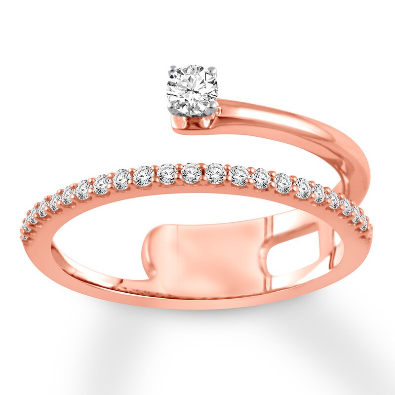 Diamond Promise Ring 1/4 ct tw Round 10K Rose Gold