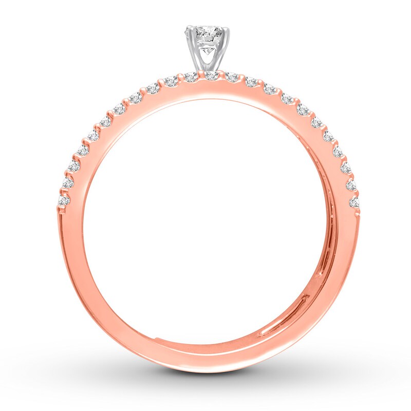 Diamond Promise Ring 1/4 ct tw Round 10K Rose Gold