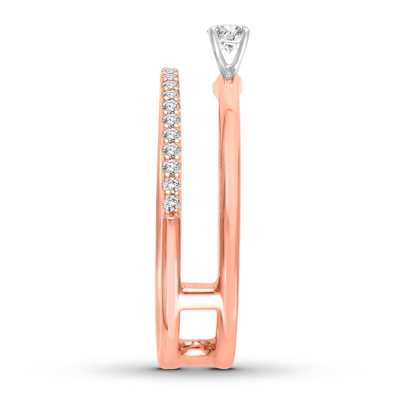 Main Image 3 of Diamond Promise Ring 1/4 ct tw Round 10K Rose Gold