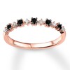Thumbnail Image 0 of Black & White Diamond Band 1/4 carat tw 10K Rose Gold