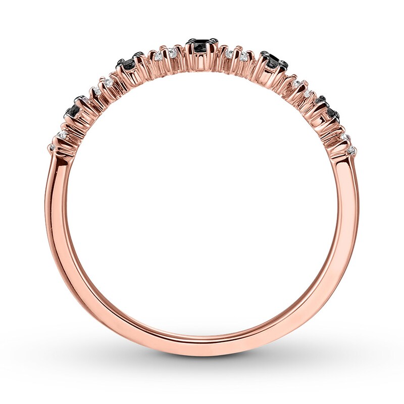 Black & White Diamond Band 1/4 carat tw 10K Rose Gold