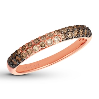Le Vian Chocolate Ombre Ring 1/2 ct tw Diamonds 14K Strawberry Gold