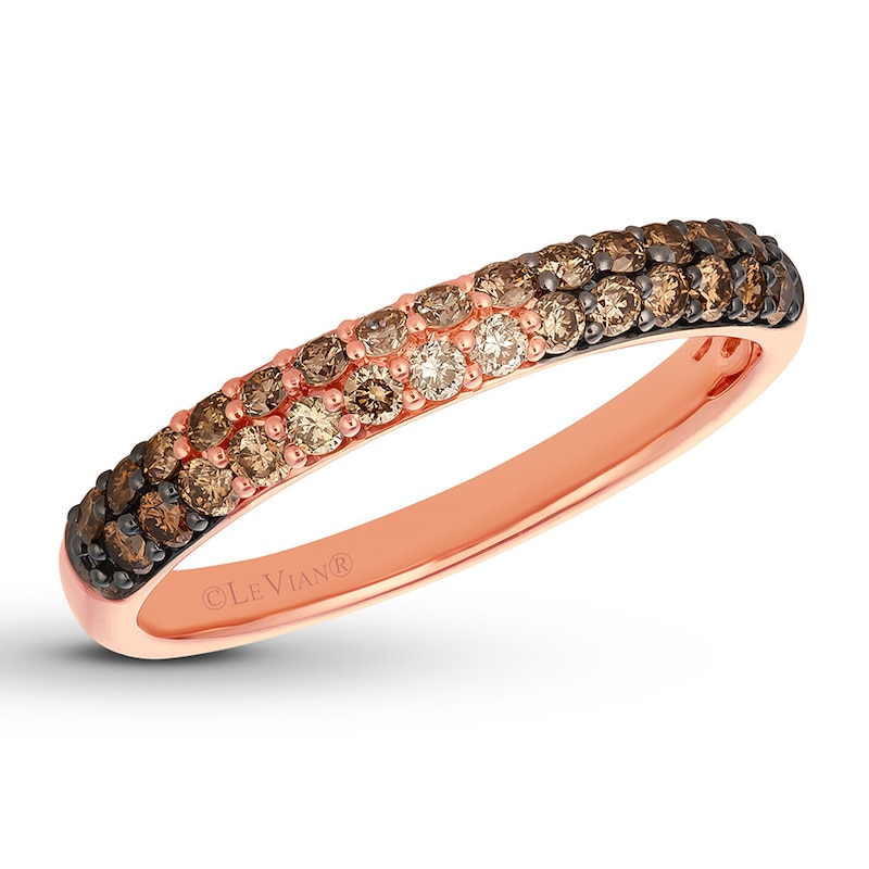 Main Image 1 of Le Vian Chocolate Ombre Ring 1/2 ct tw Diamonds 14K Strawberry Gold