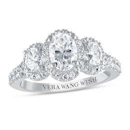 Vera Wang WISH 3-Stone Diamond Ring 1-3/4 ct tw 14K White Gold
