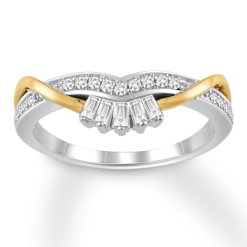 Diamond Band 1/4 ct tw Baguette/Round 14K Two-Tone Gold