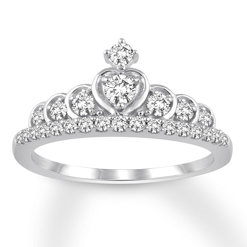 Diamond Tiara Ring 1/2 carat tw Round 14K White Gold