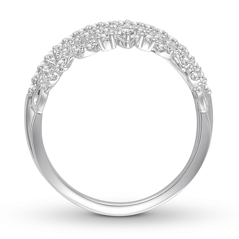 Main Image 3 of Diamond Tiara Ring 1/2 carat tw Round-cut 14K White Gold