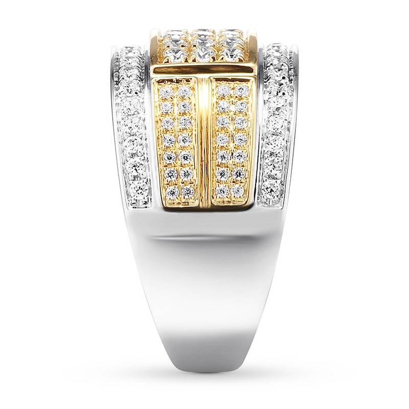 Men's Diamond Band 1 ct tw Round-cut 14K Two-Tone Gold