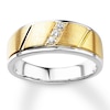 Thumbnail Image 0 of Men's Diamond Band 1/10 ct tw 10K Two-Tone Gold