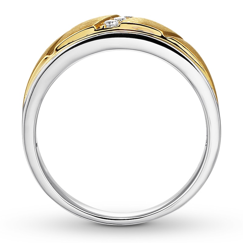 Men's Diamond Band 1/10 ct tw 10K Two-Tone Gold