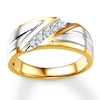 Thumbnail Image 0 of Men's Diamond Band 1/4 ct tw Round-cut 10K Two-Tone Gold