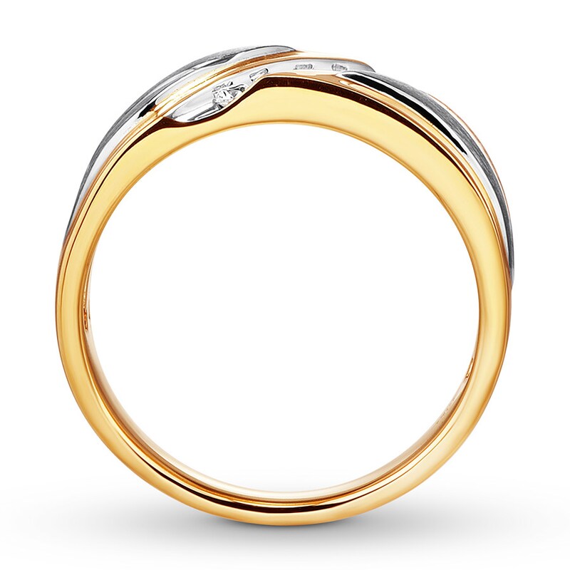 Men's Diamond Band 1/4 ct tw Round-cut 10K Two-Tone Gold