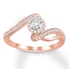 Diamond Promise Ring 1/3 ct tw Round 10K Rose Gold