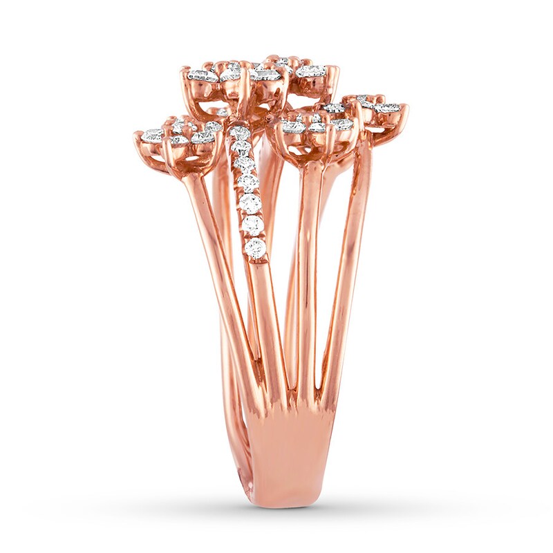 Diamond Star Ring 3/4 ct tw Round 14K Rose Gold