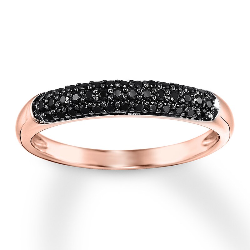 Black Diamond Anniversary Band 1/4 ct tw Round 10K Rose Gold