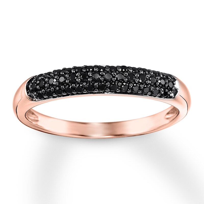 Black Diamond Anniversary Band 1/4 ct tw Round 10K Rose Gold