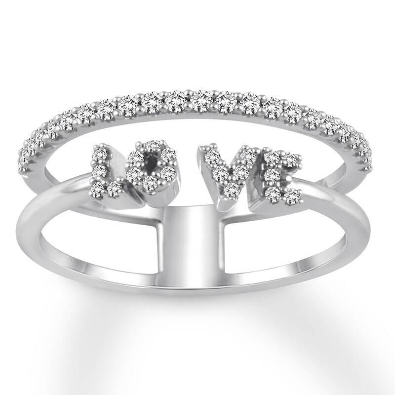 Diamond Love  Ring 1/4 ct tw Round-cut 14K White Gold