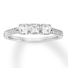 Thumbnail Image 1 of Diamond Ring 1/2 ct tw Princess-cut/Round 14K White Gold
