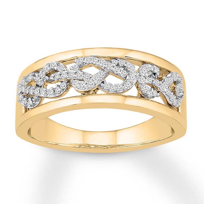 Diamond Knot Band 1/5 ct tw Round 10K Yellow Gold