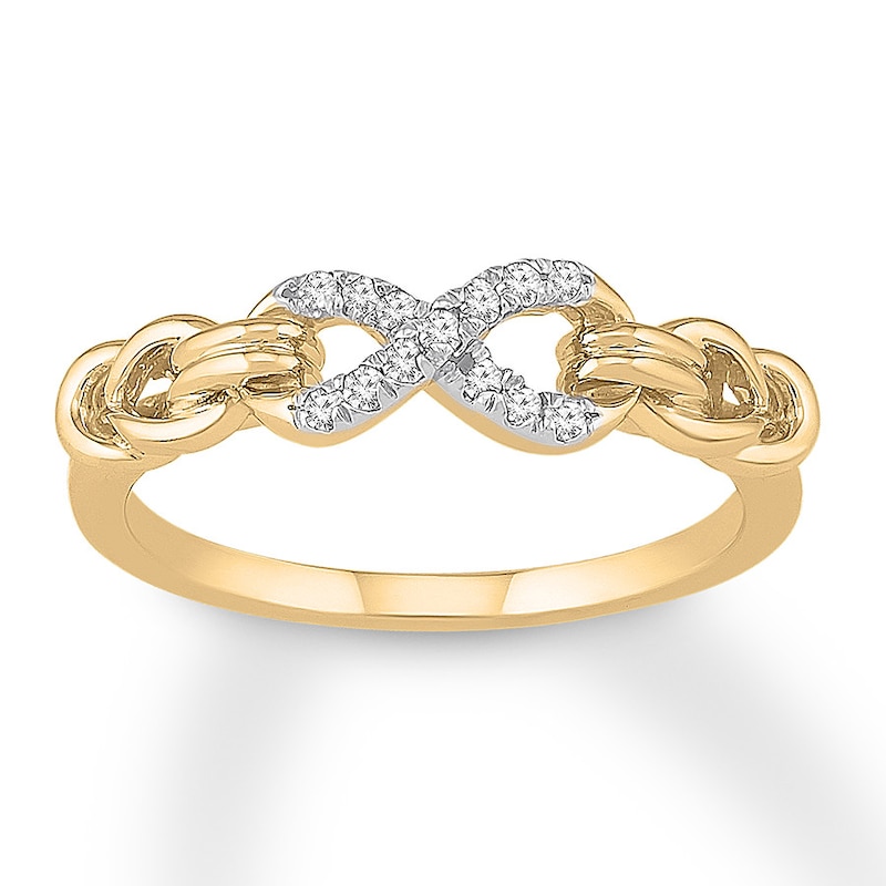 Diamond Knot Ring 1/10 ct tw Round 10K Yellow Gold