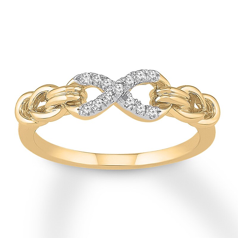 Diamond Knot Ring 1/10 ct tw Round 10K Yellow Gold