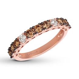 Le Vian Chocolate Round Diamond Band 7/8 ct tw 14K Strawberry Gold