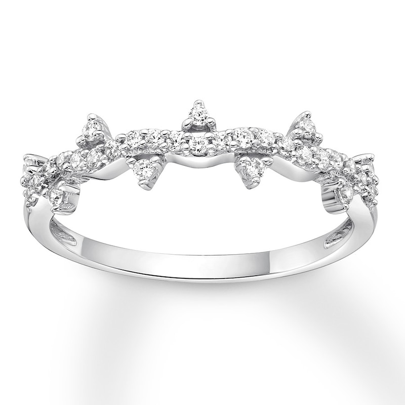Main Image 1 of Diamond Stackable Ring 1/5 ct tw Round-cut 10K White Gold