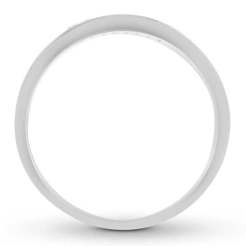 Main Image 2 of Men's Diamond Band 1/5 ct tw Round-cut 10K White Gold