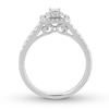 Thumbnail Image 2 of Diamond Promise Ring 1/2 ct tw Emerald/Round 10K White Gold