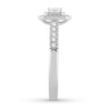 Thumbnail Image 3 of Diamond Promise Ring 1/2 ct tw Emerald/Round 10K White Gold