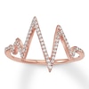 Thumbnail Image 0 of Diamond Heartbeat Ring 1/6 ct tw Round-cut 10K Rose Gold