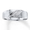 Thumbnail Image 0 of Men's Diamond Band 1/10 ct tw Round-cut 10K White Gold