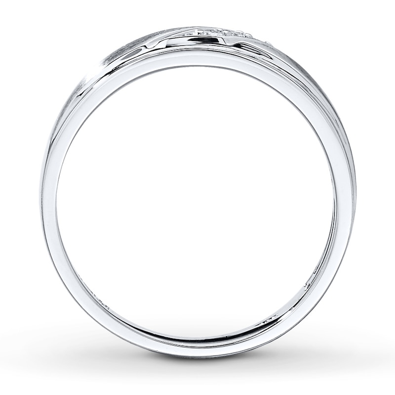 Men's Diamond Band 1/10 ct tw Round-cut 10K White Gold